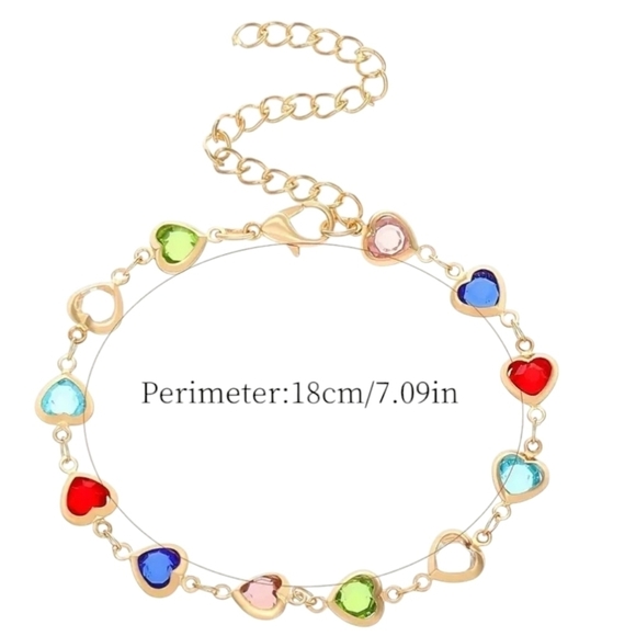 NEW Colorful Heart shape Bracelet multi color - Picture 3 of 6